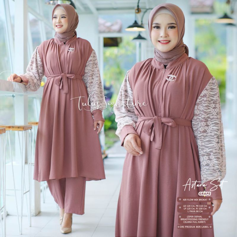 ASTARA SET BY TULUS SIGNATURE (ONE SET WANITA) Set muslimah modern rekomended