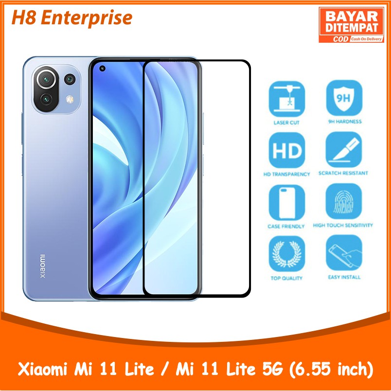 Tempered Glass Full for Xiaomi Mi 11 Lite / Mi 11 Lite 5G Tempered Glass 9D Full Layar