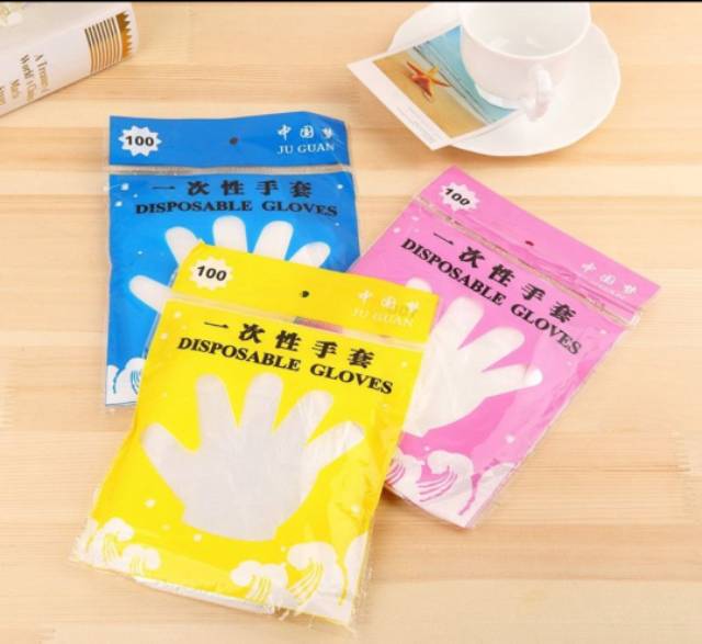 Sarung tangan transparan sekali pakai untuk memasak dan membuat roti 100 pcs/ pax