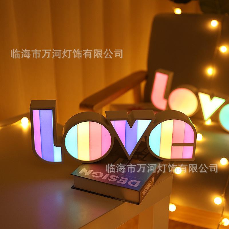 (BOW) Lampu Led Motif Tulisan Love Pajangan Dekorasi Lampu Meja 23AD295