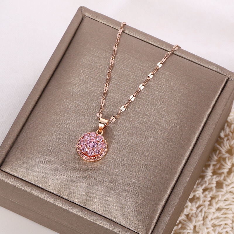 Kalung Titanium Wanita Rolling Tranding Rosegold