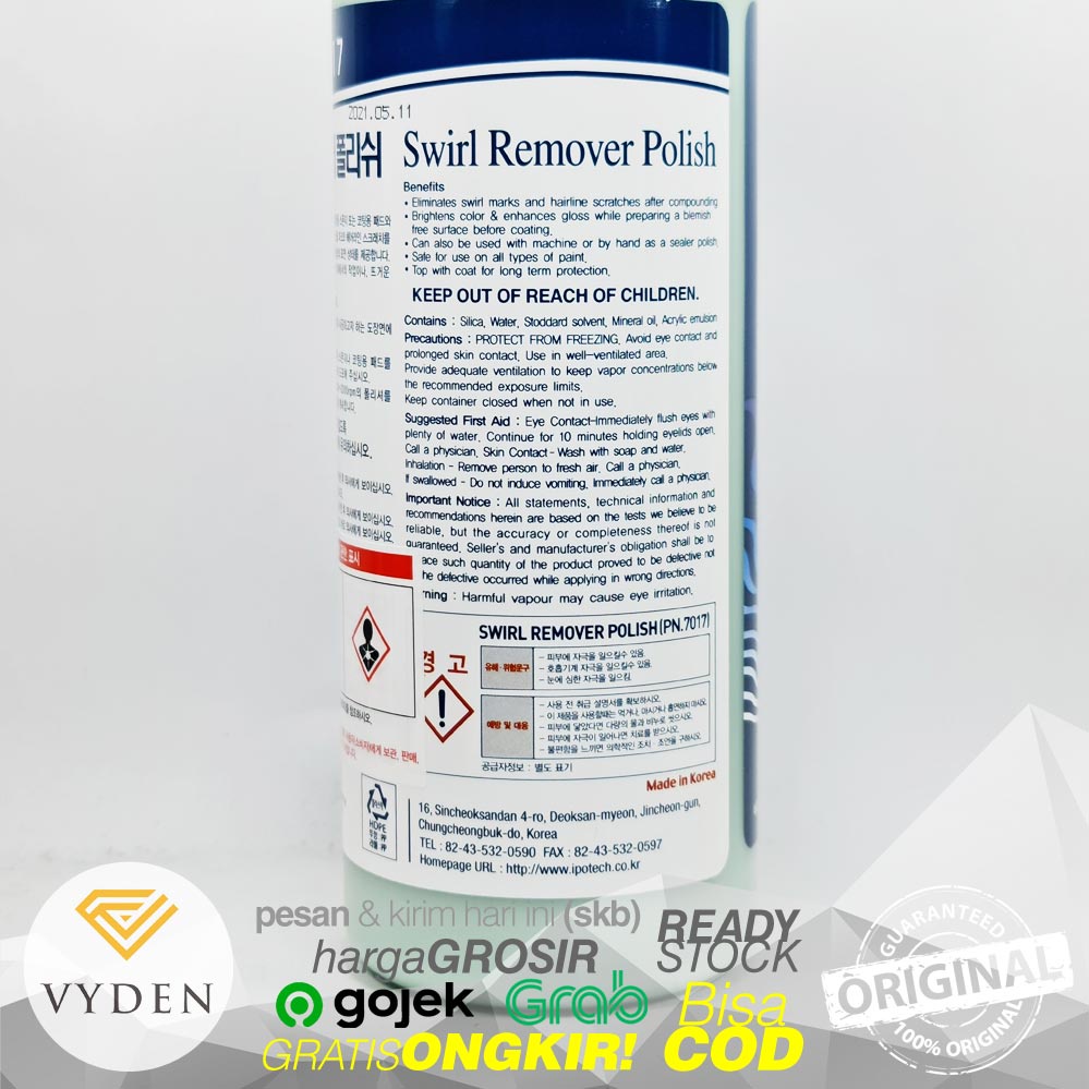 IPO SWIRL REMOVER POLISH Repack Kompon Halus Hapus Baret Halus Hologram Laba Laba MURAH