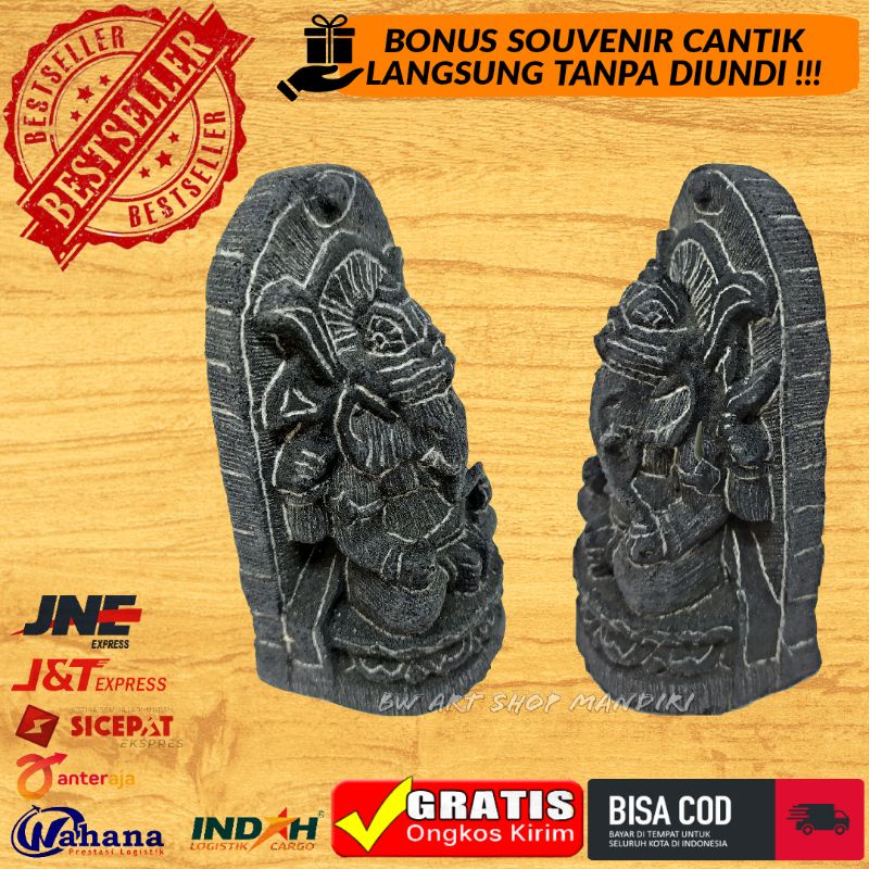 (BISA COD) MINIATUR GANESHA TEBENG UKIR FULL | PATUNG AQUARIUM | PATUNG AKUARIUM BATU MURAH