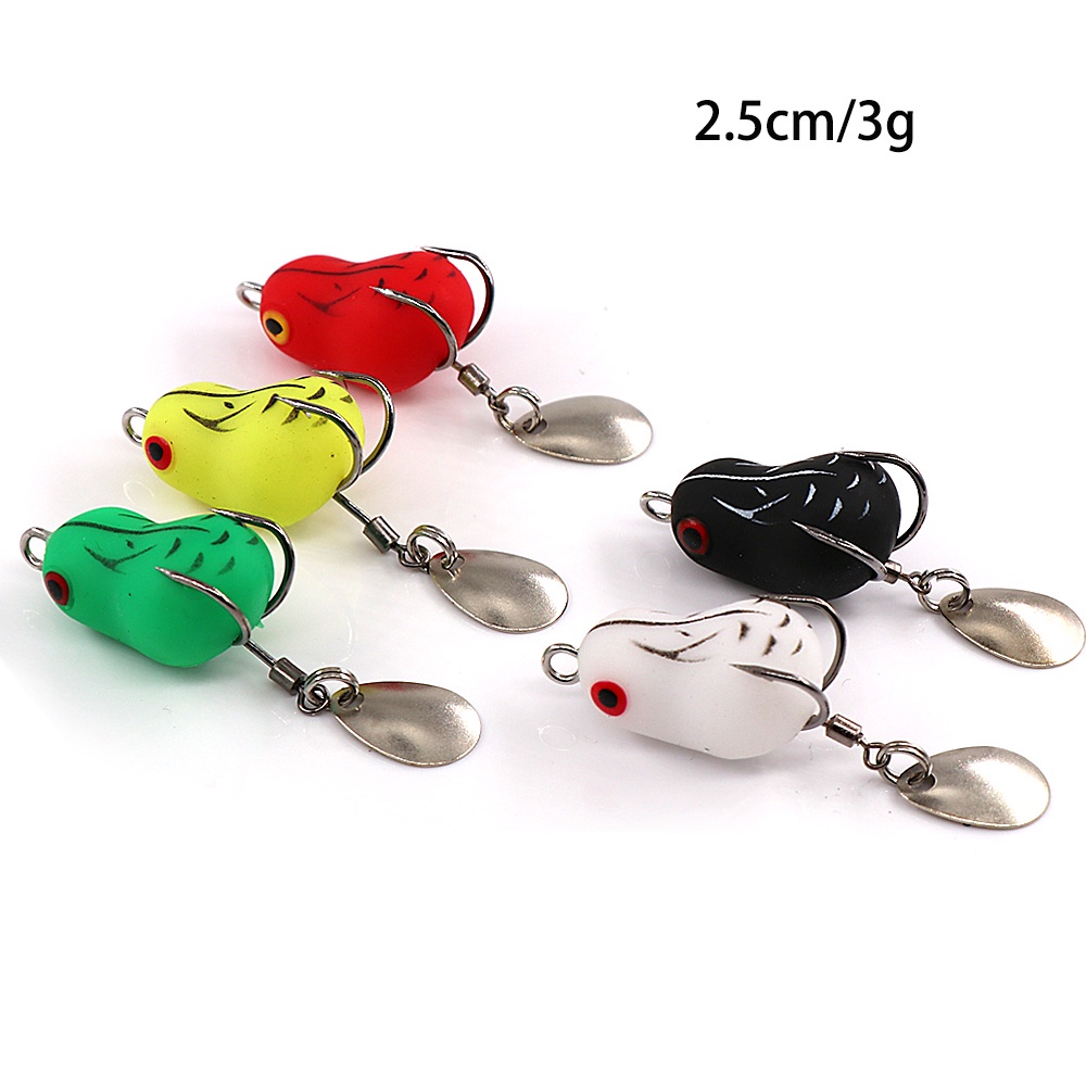 Umpan Casting 2.5cm/3.2g Soft Frog Lure Umpan Katak Casting Umpan Pancing Floating Bait 3D Eyes soft frog killer Top Water Fishing Lure With Sequins Umpan Ikan