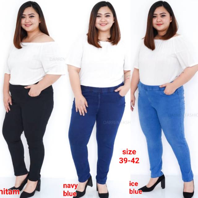 Jegging Jeans Panjang Extra Jumbo . Legging Jeans Extra Jumbo . Jegging Big Size Stretch