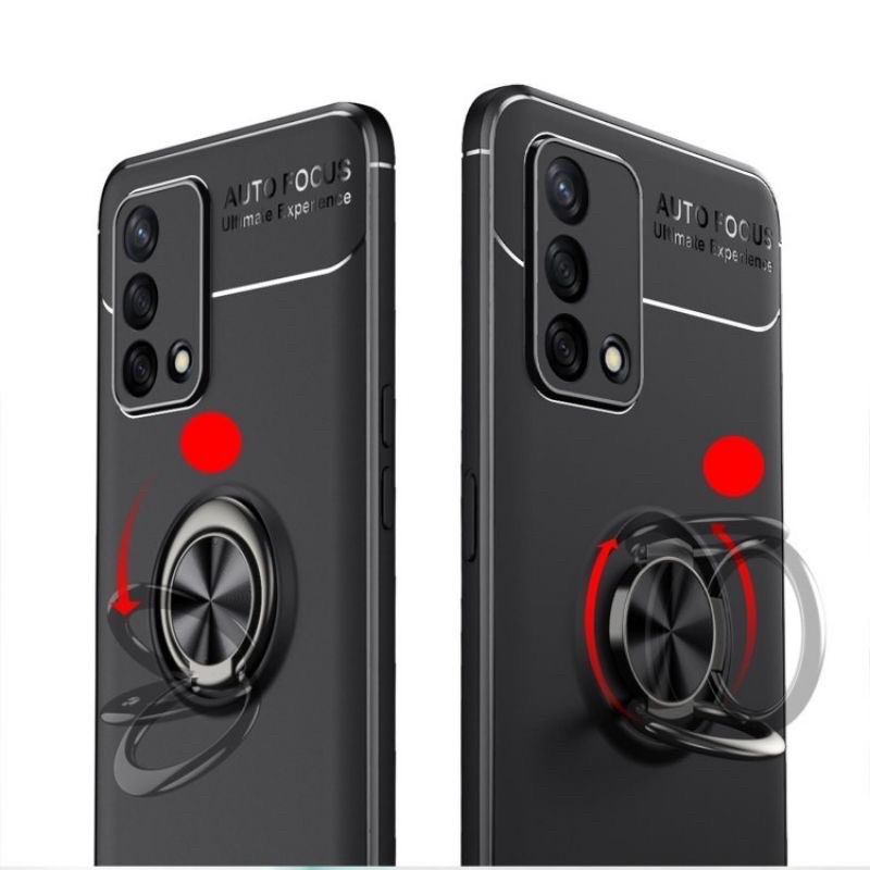 Soft Case Oppo A74 4G Invisible Ring Stand Autofocus Oppo A74 4G Soft Case Autofocus Ring Oppo A74 4