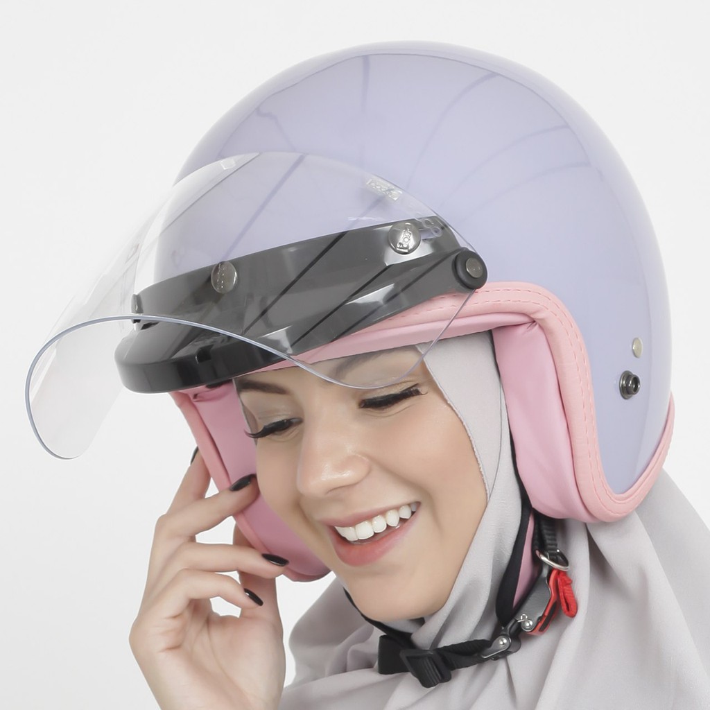 Helm Retro Bogo Wanita Sada Rosa Purple Pastel