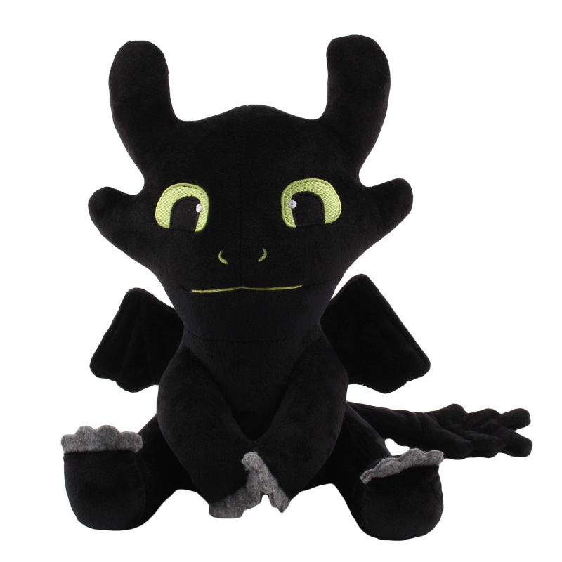 35cm/28cm/25cm Cara Melatih Naga Anda Putih Hitam Toothless Plush Toy Stuffed Doll Cahaya Fury Malam Berbulu Anak-Anak Hadiah