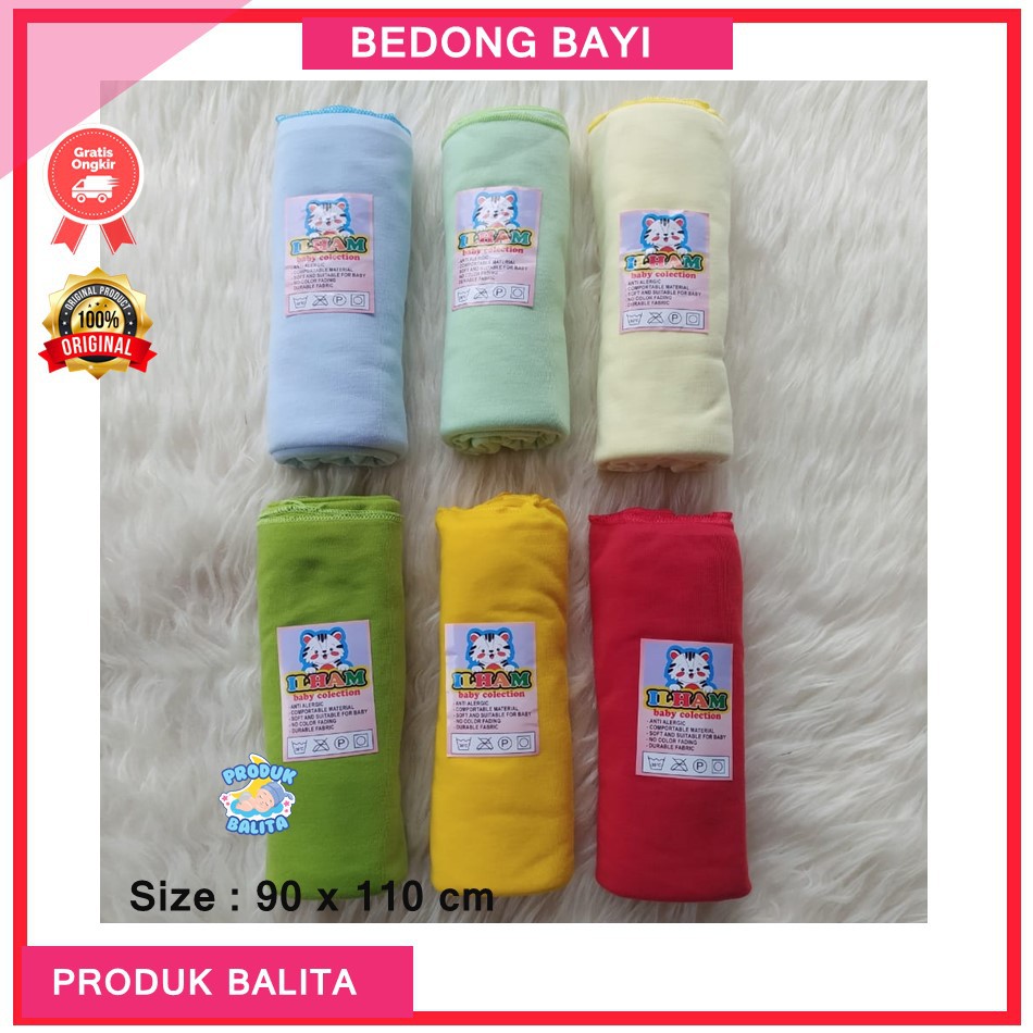 Bedong Bayi Polos Isi 3 pcs / Bedong Bayi Rainbow