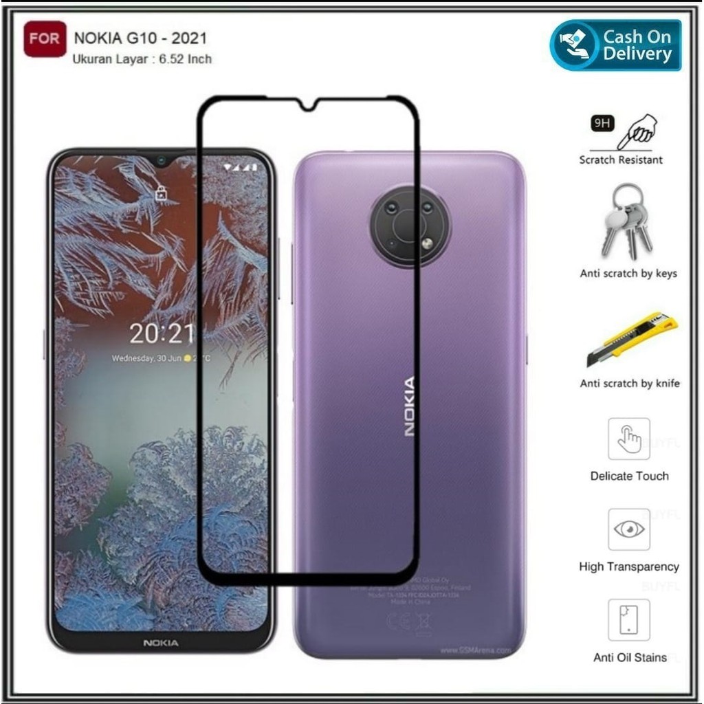 Tempered Glass Nokia G10 Full Anti Gores Kaca For Nokia G10/G20