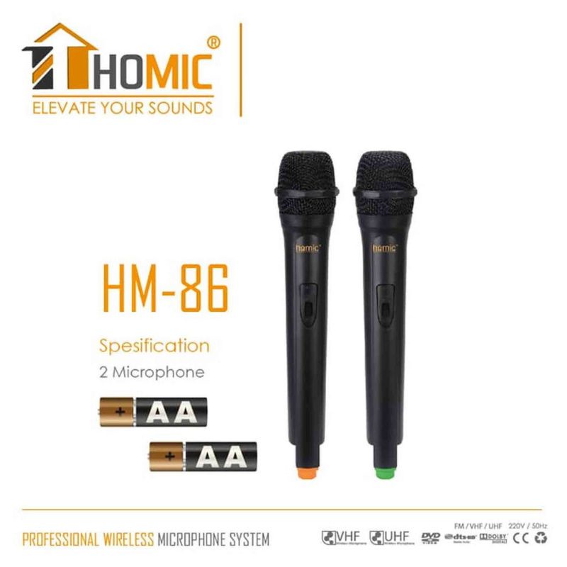 Microphone / Mic Wireless Homic HM-86 Double