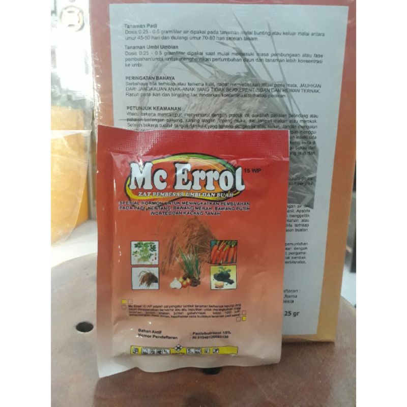 (bisa Cod) Zat Pembesar Umbi Dan Buah Mc Errol 15 Wp Isi 25 Gram