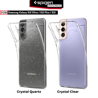 Case Samsung Galaxy S21 Ultra Plus Spigen Liquid Crystal Softcase Gliter Casing