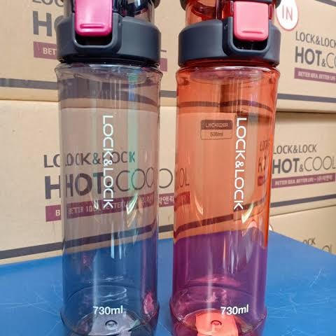 NEW Lock n Lock Exclusive One Touch Handle Botol Minum 730ml - Hitam