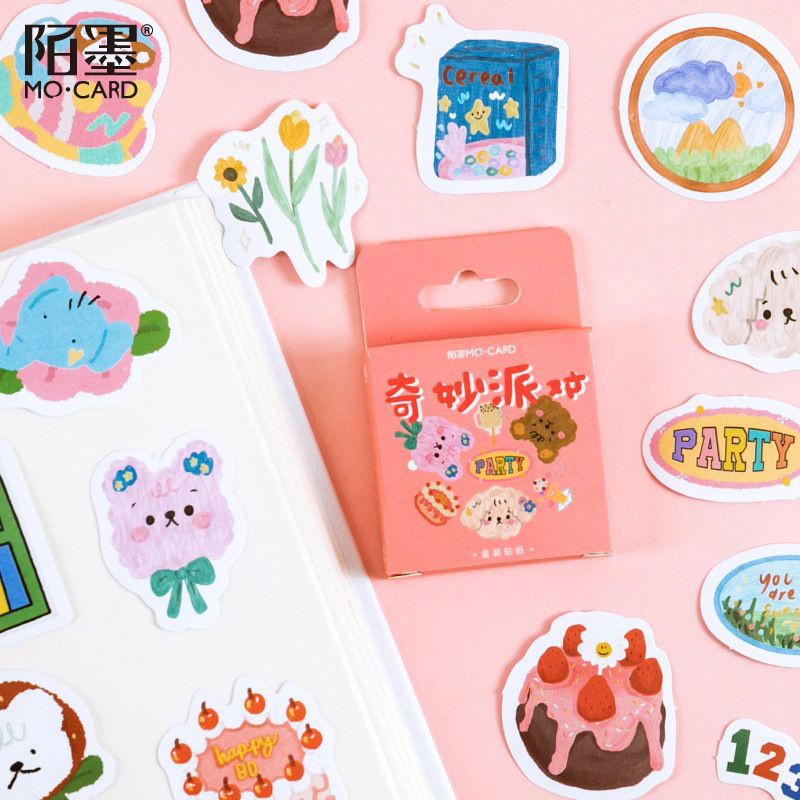 

[ PROMO ] Party time 46 Pcs stiker dekorasi planner journal | Stickers Korea Lucu Kreatif