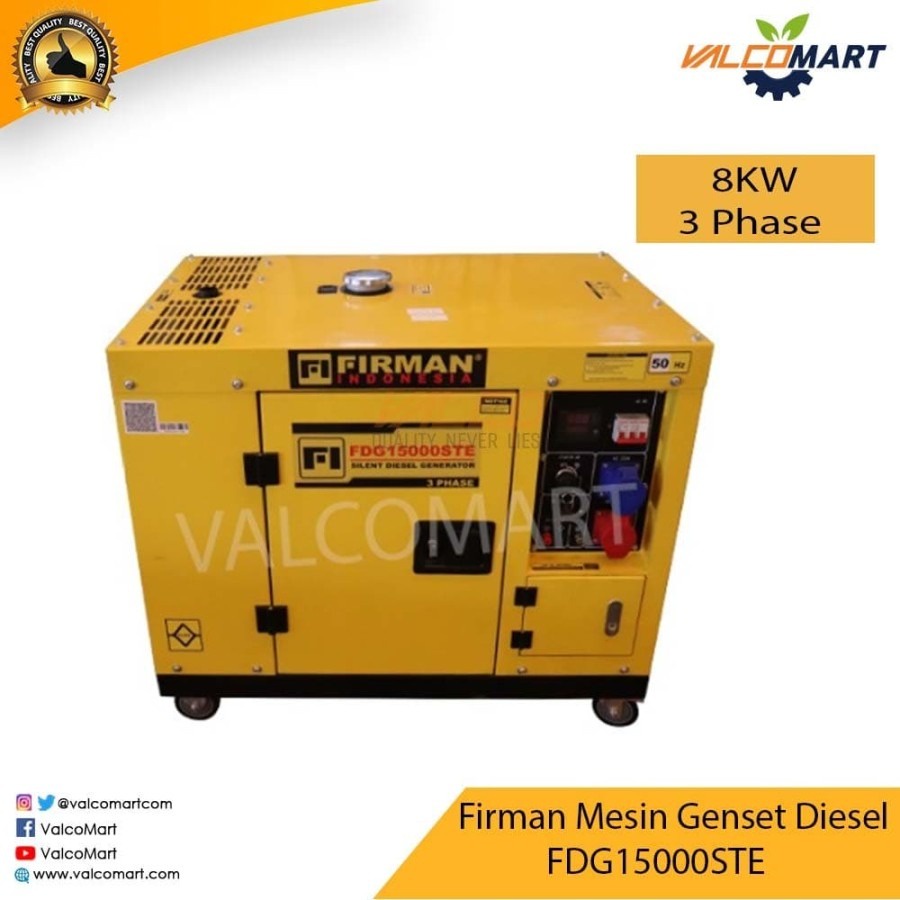 Firman Mesin Genset Diesel FDG15000SE 8KW 1 Phase. Diesel Generator