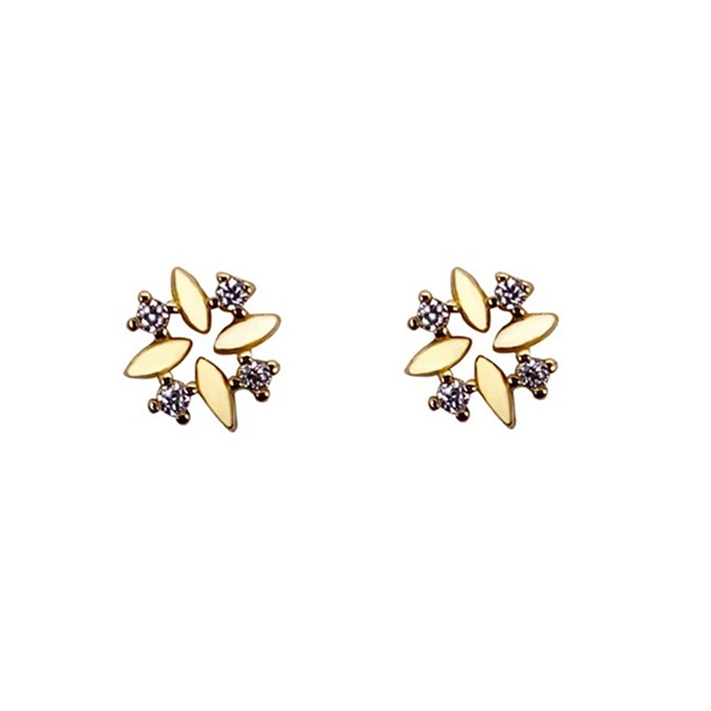 Anting Tusuk Berlian mini Model hollow Untuk Wanita