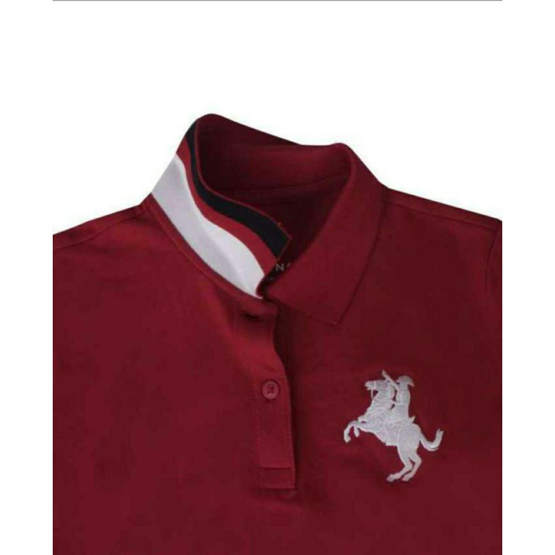 Giordano White Napoleon Embroidery Signature Polo Shirt Wanita - Red