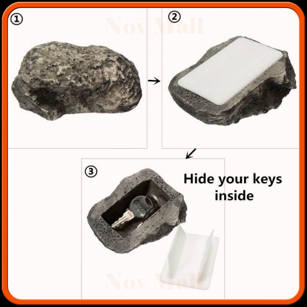 Kotak Penyimpanan Kunci Rahasia Bentuk Batu Hidden Key Box ST283