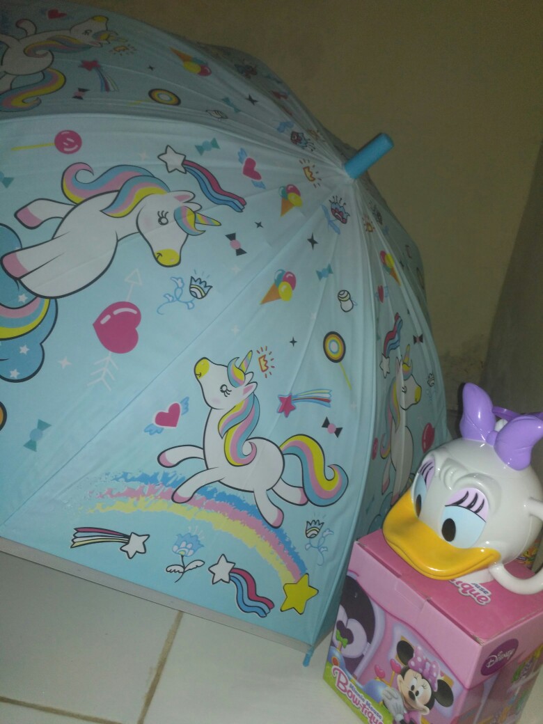 Tcs Payung Anak Unicorn / Pony / Plastik / Semi Transparan / Dof