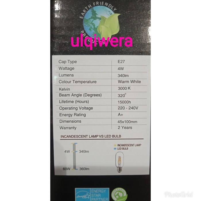 MURAH AJA LAMPU LED FILAMENT KRISBOW 4W VINTAGE