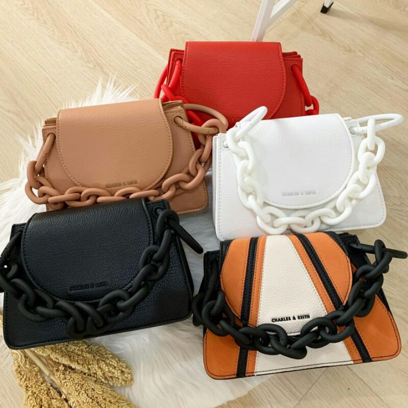 TAS WANITA CNK CK640 CHUNKY CHAIN LINK SLINGBAG ORI PREMIUM IMPORT