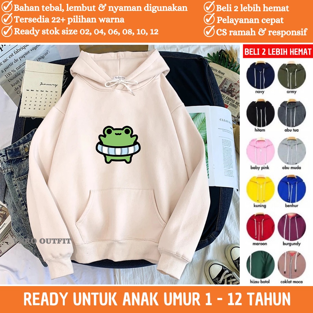 Hoodie Hudie Hody Baju Sweter Switer Anak Kecil Cowok Cewek Kembar Laki Perempuan Lucu Gambar Animas
