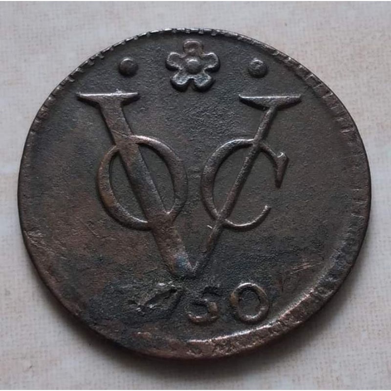 Koin Kuno 1 Doit VOC 1750 Holland - Kondisi Bagus