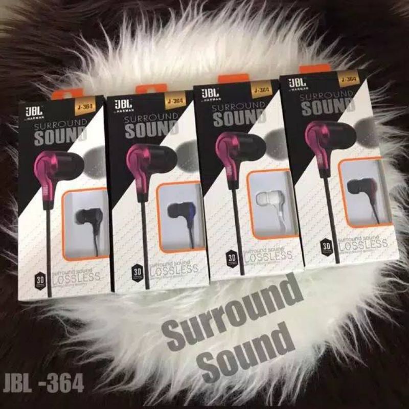 HEADSET/EARPHONE PREMIUM JBL J-364 STEREO MUSIC PURE BASS PACKING IMPORT