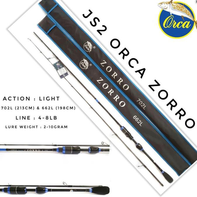 TERMURAH Joran Orca Zorro 662L 4-8 LB 198 cm Rod Casting