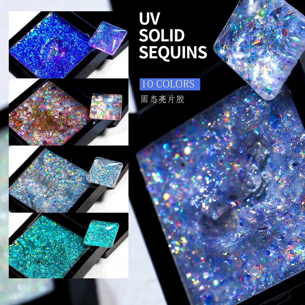 UV SOLID SEQUIN GEL POLISH / AURORA POLARIZED MIX COLOR JAPAN NAILS SHINY / KUTEK GEL SHINY THIN POLARIZED