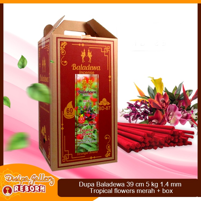 Dupa/Hio Wangi Harum Baladewa Tropical Flowers Merah 5kg + Box