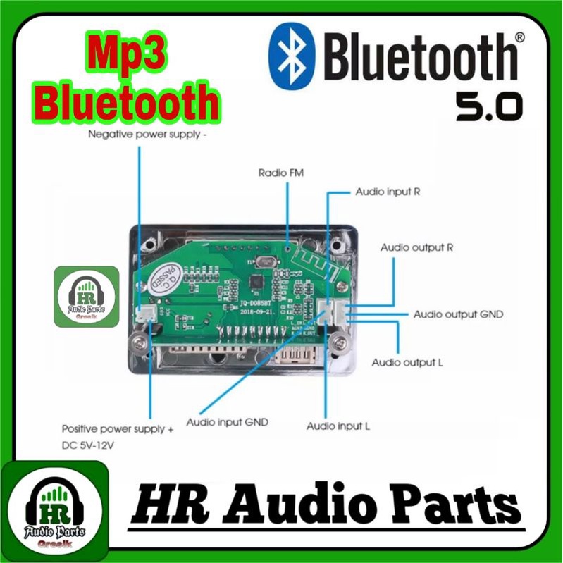 Kit Modul Mp3 Stereo Bluetooth USB Radio FM MMC Card + Equalizer