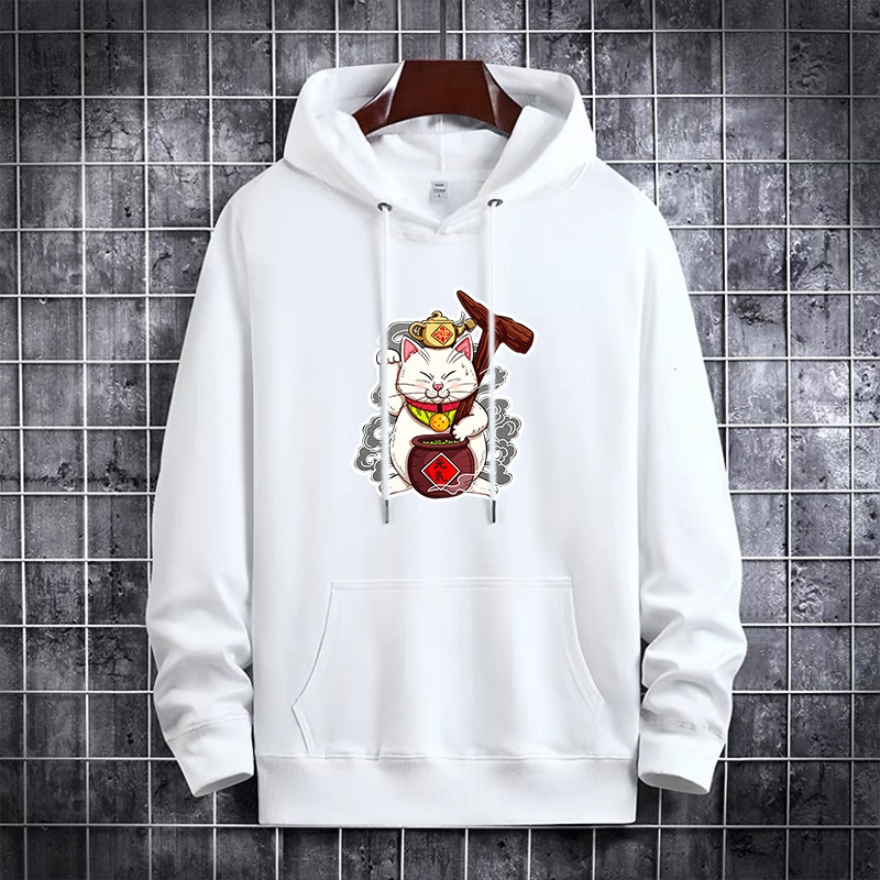 Lilipop.id Sweater Pria Maneki Neko Hoodie Outwear Jumper