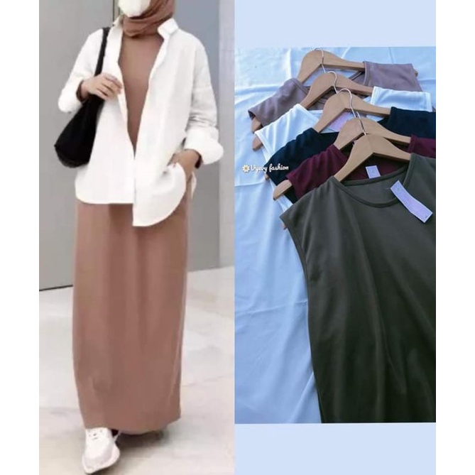 INNER POLOS // INNER TANPA LENGAN // INNER LEKBONG // DALEMAN GAMIS // GAMIS POLOS TANPA LENGAN