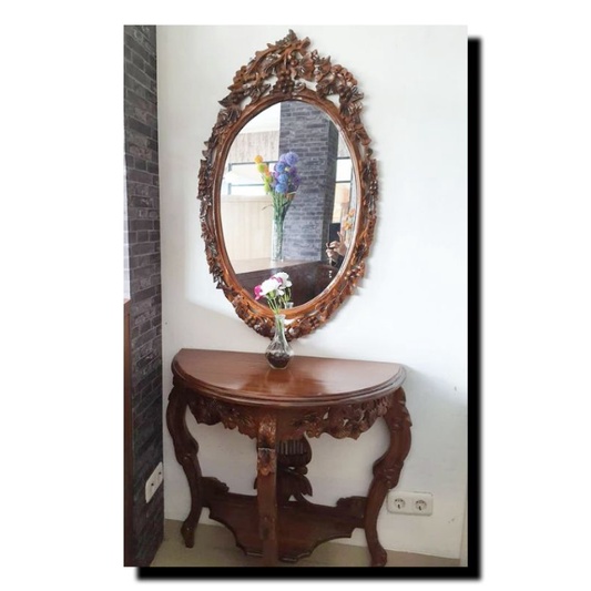 MEJA KONSUL MEJA DINDING MEJA HIAS MEJA UKIR JATI JEPARA