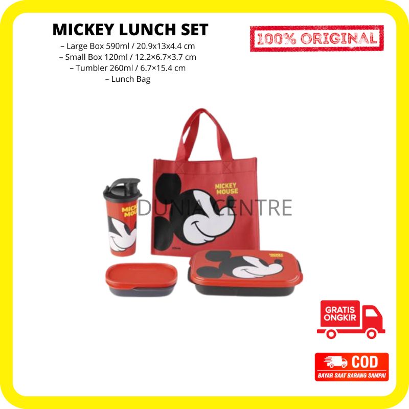 PROMO TUPPERWARE TEPAK MAKAN MICKEY LUNCH SET ORIGINAL