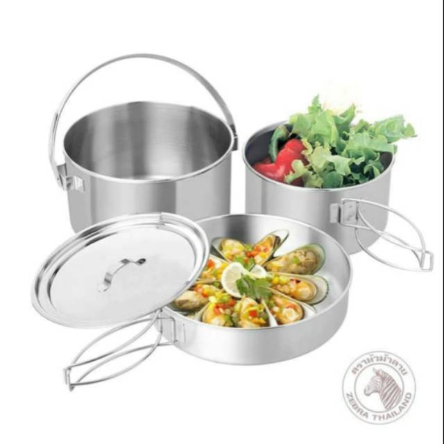 Zebra 4 Pcs Camping Set II (184210) / Panci Camping

Bahan
Stainless Steel