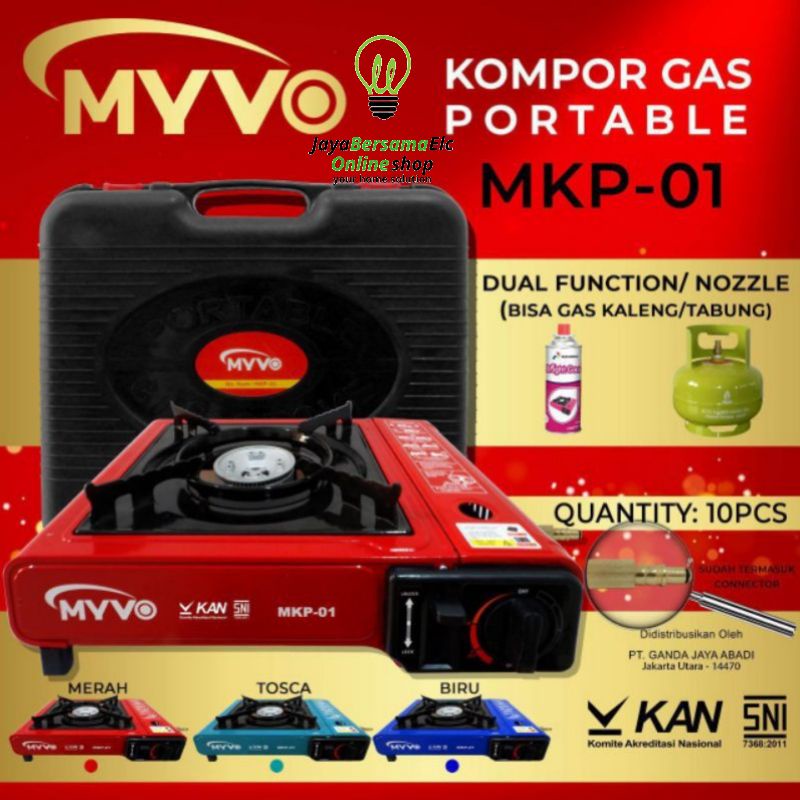 Kompor Portabel MYVO 2 In 1 / Portable Gas Satu Tungku Murah Bagus