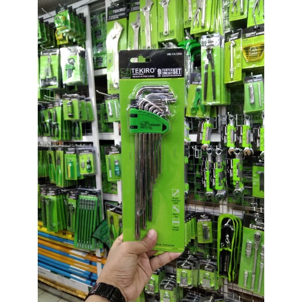 Tekiro kunci l set bintang 9 pcs panjang (lubang/bolong)