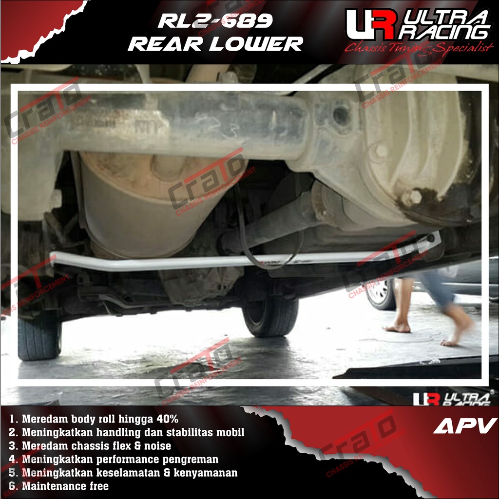 Aksesoris Stabiliser ULTRA RACING Safety Bar - Rear Lower Bar 2 Points - Suzuki APV - RL2-689 - Orig