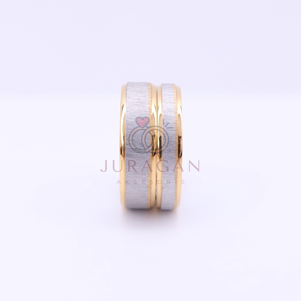 [HIGH QUALITY] Cincin Couple BUCIN R95 Titanium Ukir Nama + Box Cincin Beludru + BONUS Gelang Couple