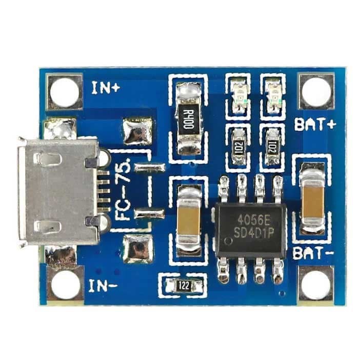 TP4056 1A Lithium Battery Micro USB Charger Module