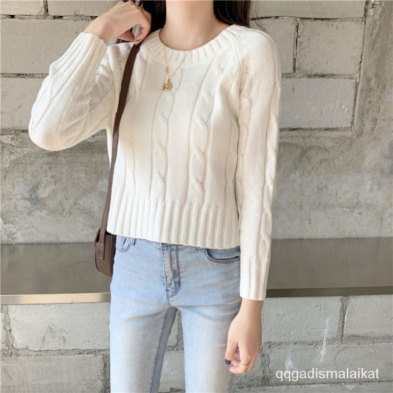 sweater putih /sweater rajut wanita /sweater korean style/baju switer wanita