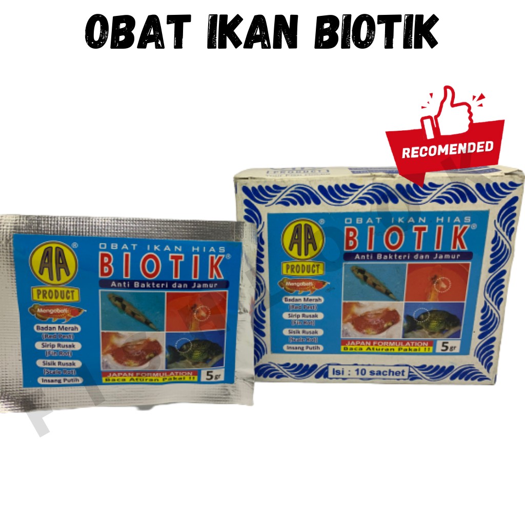 BIOTIK Obat Ikan Hias / Koi 5g 5gr 5 gr / gram Anti Bakteri dan Jamur Obat Ikan Hias Biotik Obat