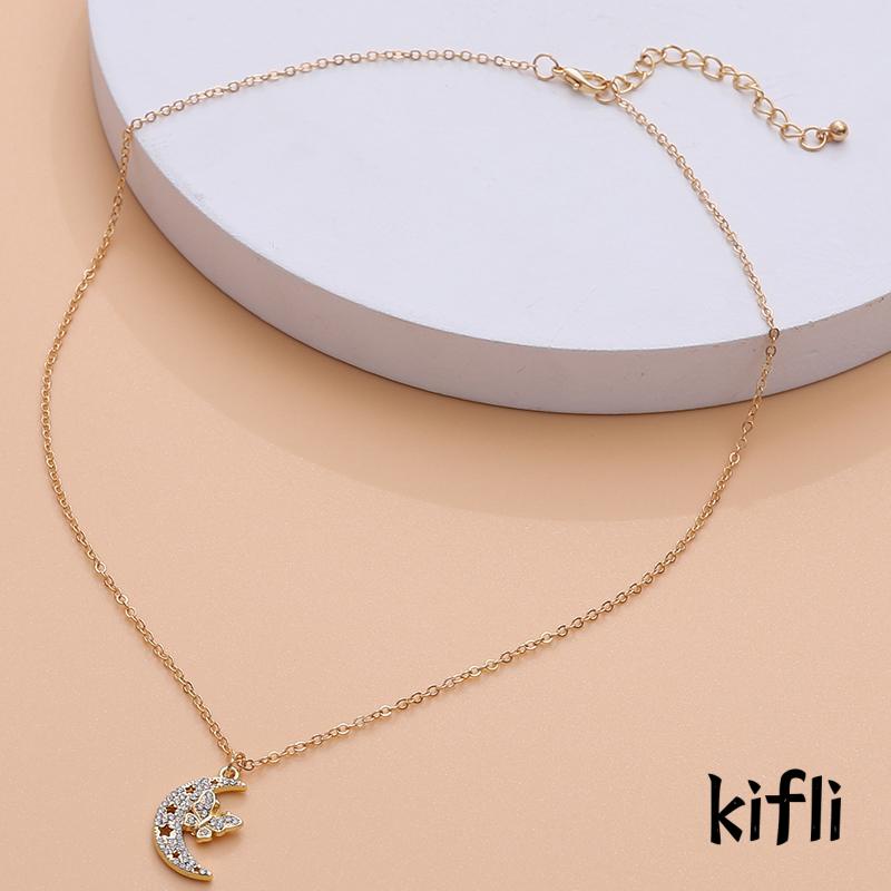 Kalung Rantai,Liontin Hati,Bulan ,Bintang,Kupu-Kupu,Tulisan LOVE,Untuk Wanita
