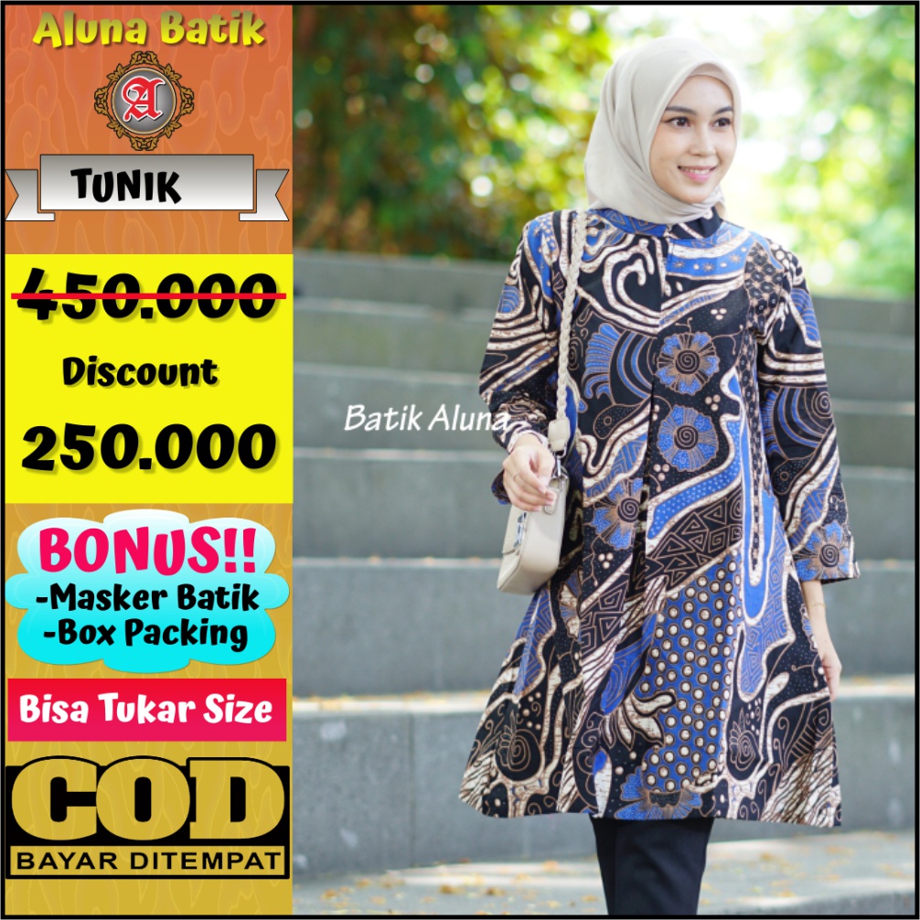 Batik Tunik Wanita Premium Adhem Muslim Premium Solo TBA 022