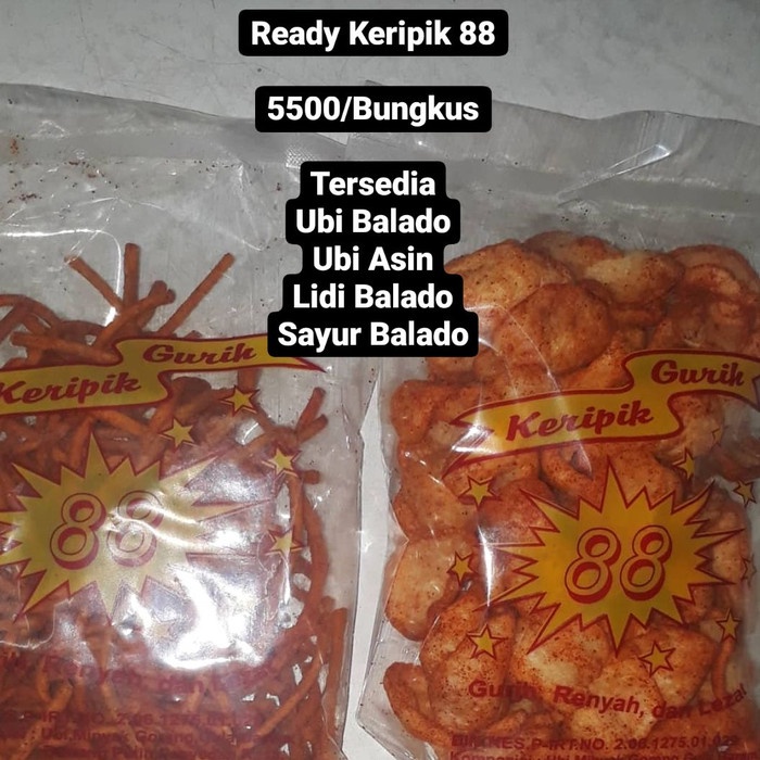 

TERBARU Kripik 88 Ubi / Lidi / Sayur / Makaroni