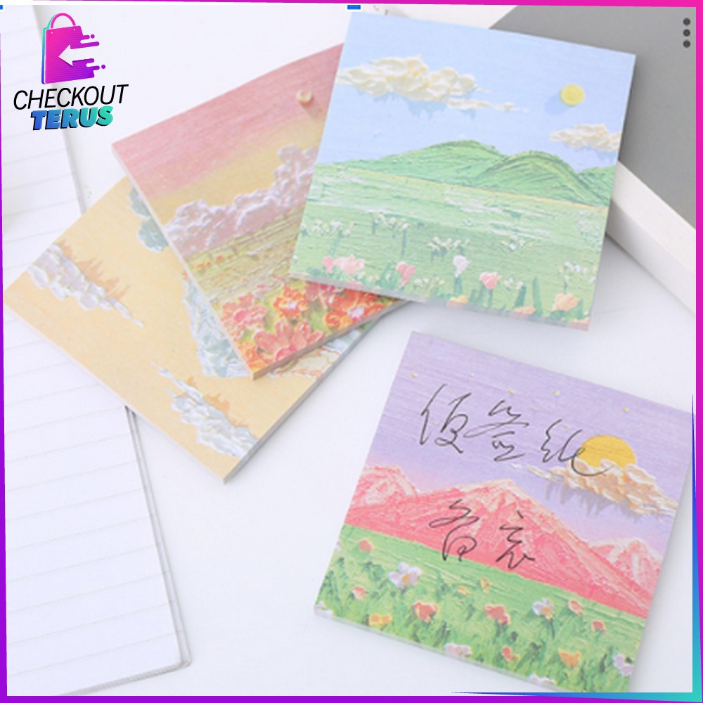 CT A37 Memo Tempel Notes Pemandangan Motif Alam Indah Memopad lucu Aesthetic Sticky Notes Memo Sticky Note