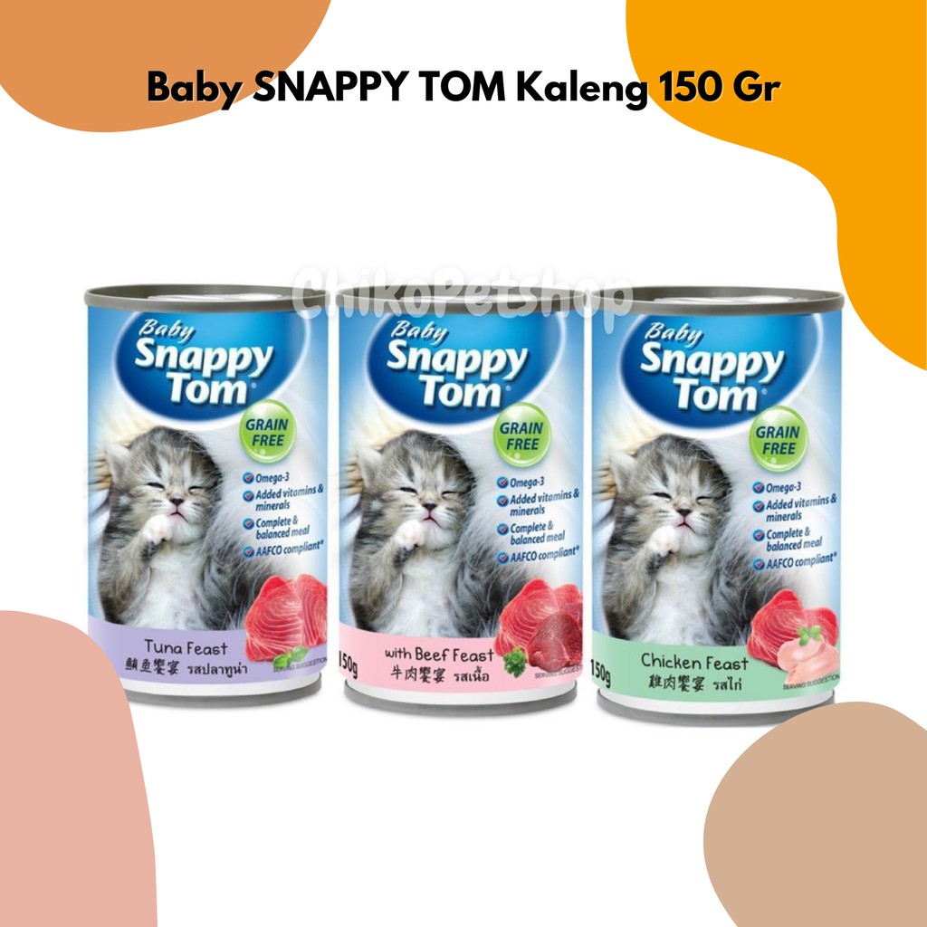 Baby Snappy Tom Kaleng 150gr Wet Food Kitten Can 150gram